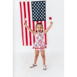 NEW BIRDIE BEAN belle birdie twirl dress in red mutli